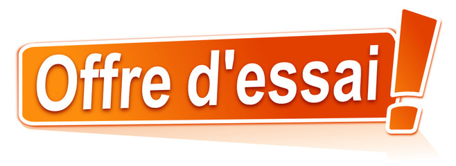 offre d'essai sur étiquette orange