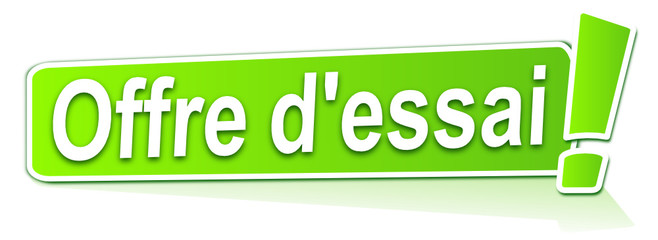 offre d'essai sur étiquette verte