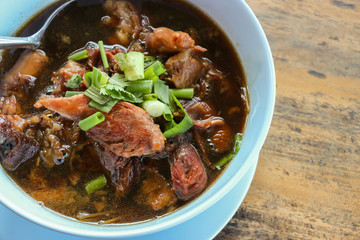 Steam pork leg with gravy and vegetable