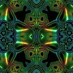 Abstract metallic blue-green viking or celtic like pattern made seamless