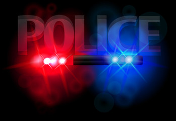 Flashing lights of police