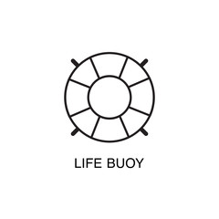 Life buoy line art icon. Summer vacation safety.
