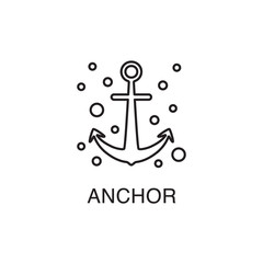 Nautical Anchor vector line art icon. Summer vacation illustration.
