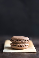 Single chocolate macaroon