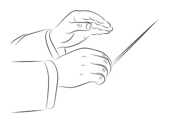 Hands of conductor illustration