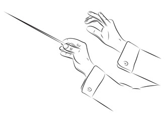 Hands of conductor illustration