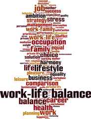 Work-life balance word cloud concept. Vector illustration