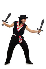 Man pirate isolated on the white background