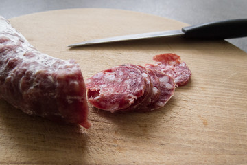 Close-up of a saucisson