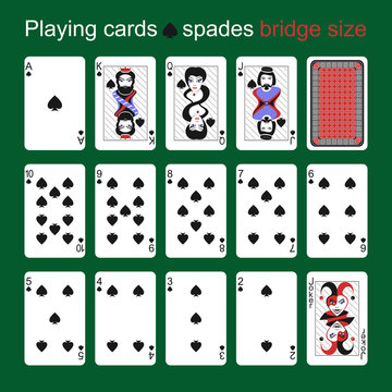Playing cards. Spades. Bridge size