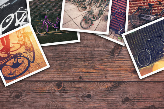 Fototapeta Bicycle pictures collage