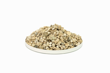 Vermiculite on white background