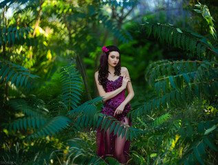  Beautiful girl in the jungle.