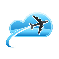 Flug über die Wolken - Vektor Icon
