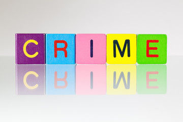 Crime - an inscription from children's blocks