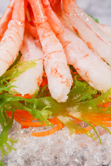 food, sushi, fish, slice, traditional, japanese, tiger, prawn, sashimi, closeup, healthy, gourmet, dinner, seafood, rice, shrimp, fresh, meal, asian, eat, exotic, salad, green, health, sea