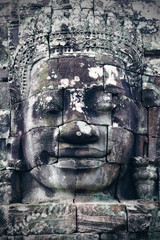 Bayon face at Bayon temple in Angkor Wat, Siem Reap, Cambodia