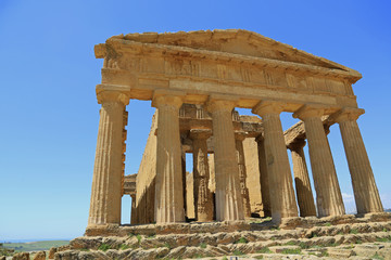 Eine ehemalige christliche Basilika: Der Concordia-Tempel im Valle dei Templi auf Sizilien 