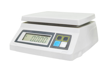 Digital scales isolated on white background