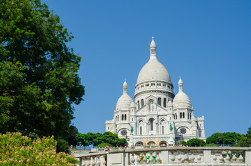 Paris - SEPTEMBER 12, 2012: Basilique du Sacre Coeur on September 12 in Paris, France. Basilique du Sacre Coeur is popular tourist destination