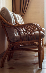 Кухонный диван и кресло из ротанга