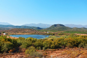 Landscape with lake on Route 62