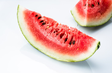 Watermelon slices isolated on white background