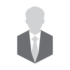 Businessman silhouette avatar profile picture. Man flet icon. © missty
