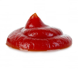 Original tomato ketchup isolated on a white background.