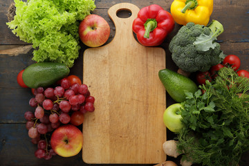 cooking background with cutting board