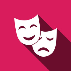 Theatrical masks sign icon for web and mobile.