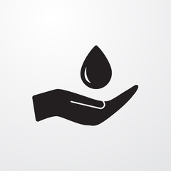 Drop with hand icon for web and mobile