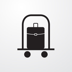 Luggage trolley icon for web and mobile