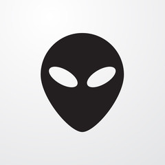 Alien head icon for web and mobile