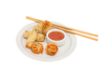 Asian nibbles on a plate