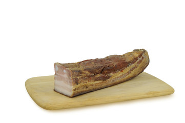 Smoked meat isolated on white background