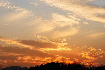 Fototapeta premium Sun sunset natural scene at dusk