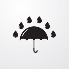 Umbrella rain sign icon.