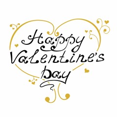 Happy Valentine's Day vintage lettering and heart Greeting Card