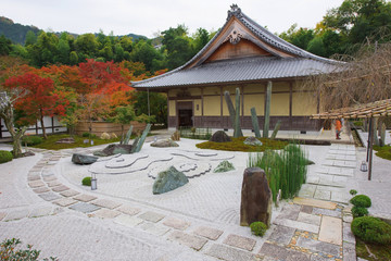 Naklejka premium stone garden at Enkoji Temple in Kyoto