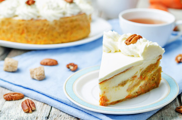 carrot cake cheesecake with pecan