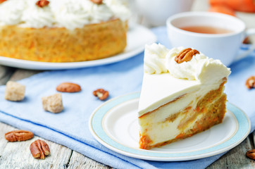carrot cake cheesecake with pecan