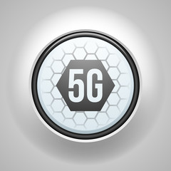 5G technology button sign