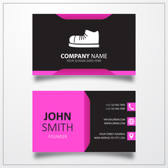 Sneakers icon. Business card vector template.