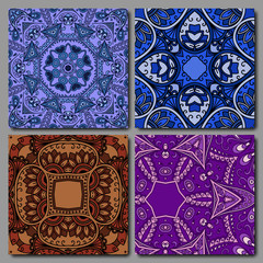 Card or invitation set in retro decoration style. Hand drawn background.
