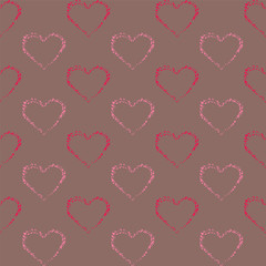 Fototapeta na wymiar Seamless pattern of hearts. Vector pattern. Ink Doodle.