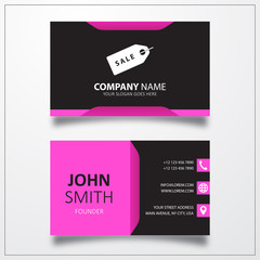Sale ticket sign icon. Business card vector template.