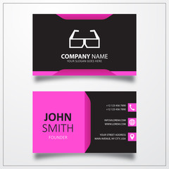 3D cinema glasses sign icon. Business card vector template.