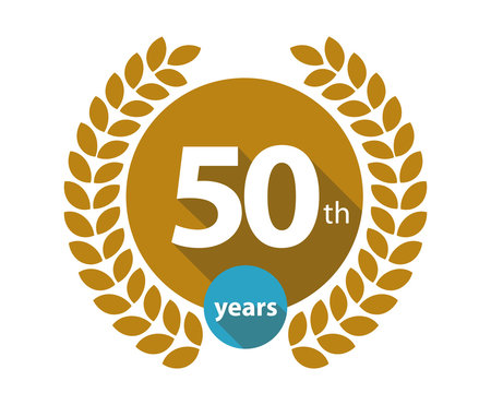 50th years gold circle anniversary logo