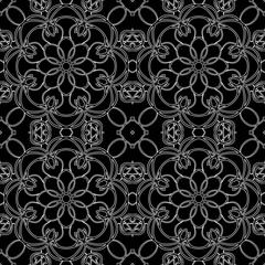 Seamless pattern in arabic style. Intersecting curved elegant lines and scrolls forming abstract floral ornament. Arabesque.